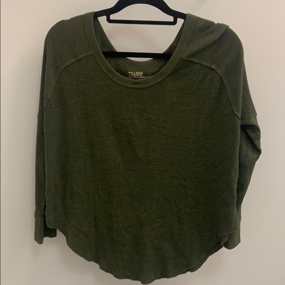 TNA Forest Green Knit Top